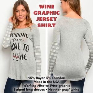 Wine graphic Jersey shirt Working Nine To Wine